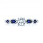 18k White Gold 18k White Gold Custom Blue Sapphire And Diamond Engagement Ring - Top View -  104007 - Thumbnail