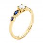 14k Yellow Gold 14k Yellow Gold Custom Blue Sapphire And Diamond Engagement Ring - Three-Quarter View -  104007 - Thumbnail