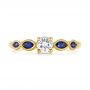 14k Yellow Gold 14k Yellow Gold Custom Blue Sapphire And Diamond Engagement Ring - Top View -  104007 - Thumbnail