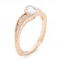 14k Rose Gold Custom Diamond Engagement Ring - Three-Quarter View -  102869 - Thumbnail