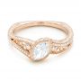 14k Rose Gold Custom Diamond Engagement Ring - Flat View -  102869 - Thumbnail