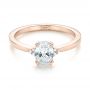 14k Rose Gold Custom Diamond Engagement Ring - Flat View -  103212 - Thumbnail