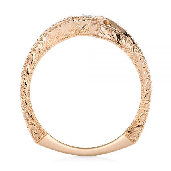 14k Rose Gold Custom Diamond Engagement Ring - Front View -  102869