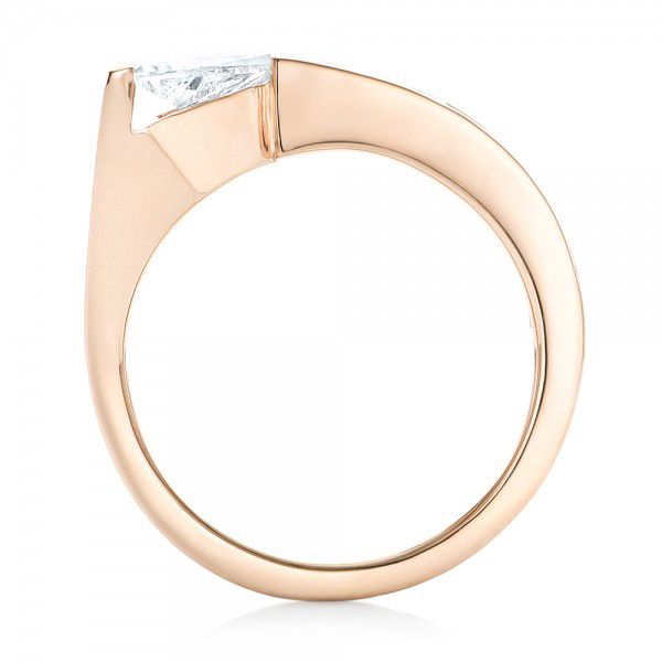 14k Rose Gold Custom Diamond Engagement Ring - Front View - 102884
