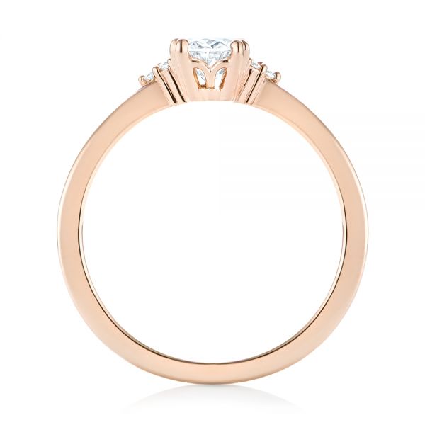 14k Rose Gold Custom Diamond Engagement Ring - Front View -  103212