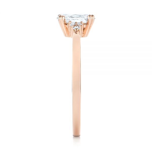 18k Rose Gold 18k Rose Gold Custom Diamond Engagement Ring - Side View -  103212