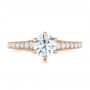 18k Rose Gold Custom Diamond Engagement Ring - Top View -  102380 - Thumbnail