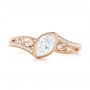 14k Rose Gold Custom Diamond Engagement Ring - Top View -  102869 - Thumbnail
