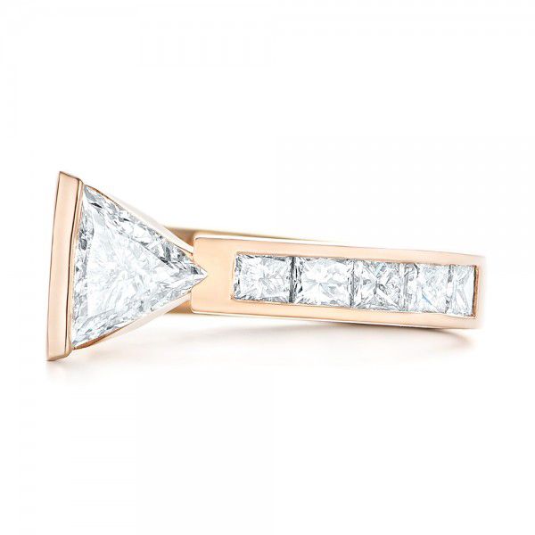 14k Rose Gold Custom Diamond Engagement Ring - Top View - 102884