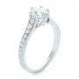 14k White Gold 14k White Gold Custom Diamond Engagement Ring - Three-Quarter View -  102380 - Thumbnail