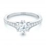 14k White Gold 14k White Gold Custom Diamond Engagement Ring - Flat View -  102380 - Thumbnail