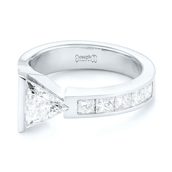 18k White Gold 18k White Gold Custom Diamond Engagement Ring - Flat View - 102884