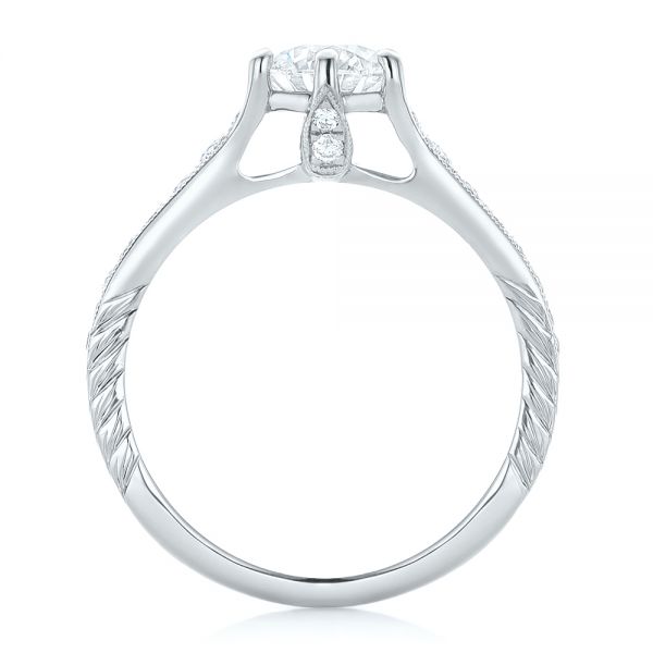 18k White Gold 18k White Gold Custom Diamond Engagement Ring - Front View -  102380