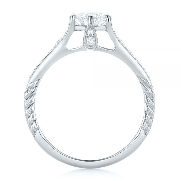 18k White Gold 18k White Gold Custom Diamond Engagement Ring - Front View - 102380