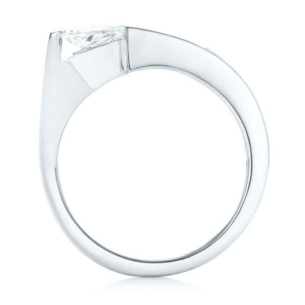 18k White Gold 18k White Gold Custom Diamond Engagement Ring - Front View -  102884