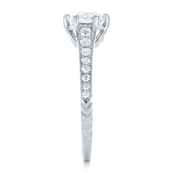 18k White Gold 18k White Gold Custom Diamond Engagement Ring - Side View - 102380