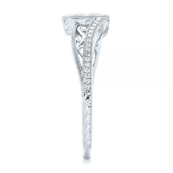 14k White Gold 14k White Gold Custom Diamond Engagement Ring - Side View - 102869