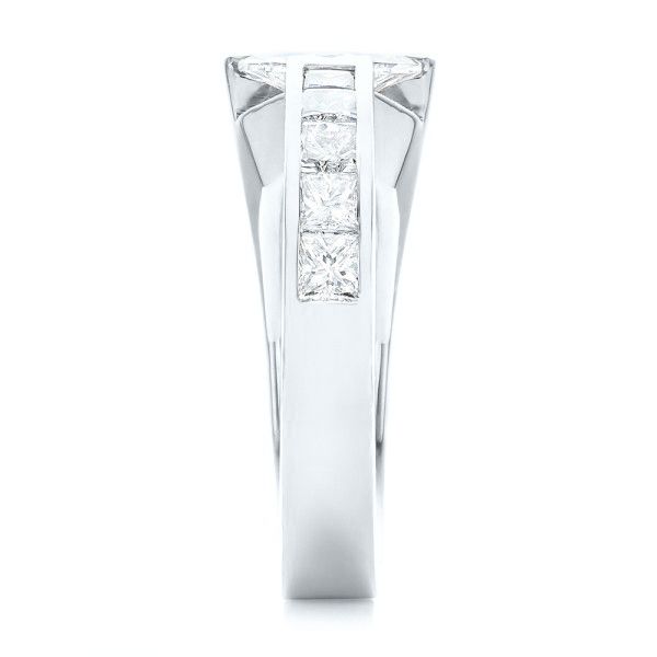 14k White Gold 14k White Gold Custom Diamond Engagement Ring - Side View -  102884