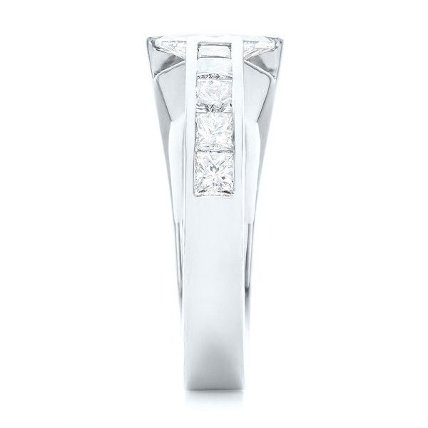 18k White Gold 18k White Gold Custom Diamond Engagement Ring - Side View - 102884
