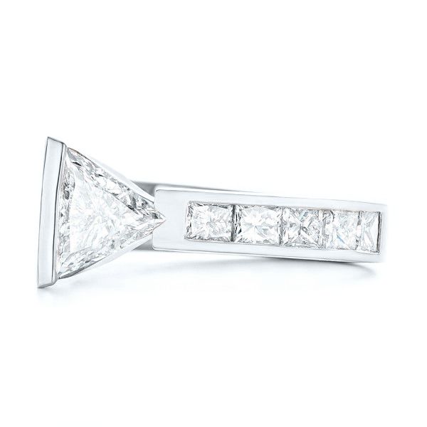 18k White Gold 18k White Gold Custom Diamond Engagement Ring - Top View - 102884