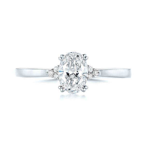 14k White Gold 14k White Gold Custom Diamond Engagement Ring - Top View - 103212