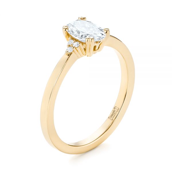 18k Yellow Gold 18k Yellow Gold Custom Diamond Engagement Ring - Three-Quarter View - 103212