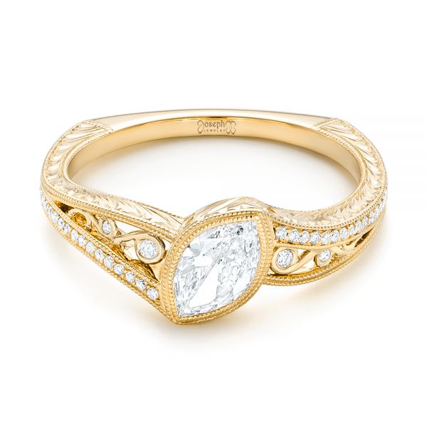 14k Yellow Gold 14k Yellow Gold Custom Diamond Engagement Ring - Flat View - 102869