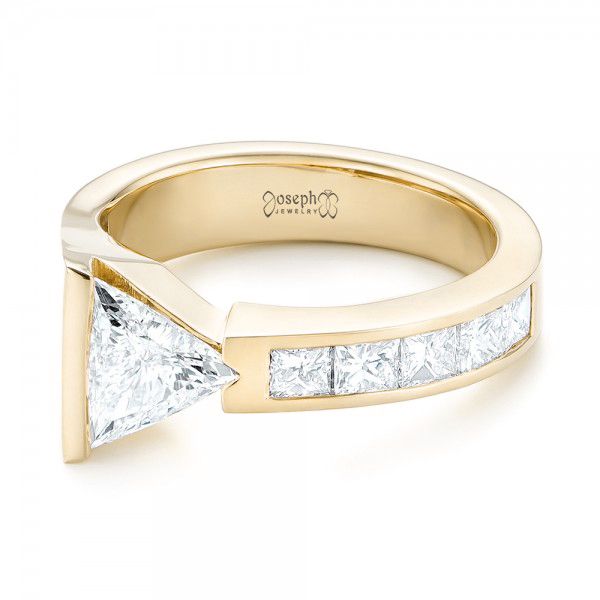 18k Yellow Gold 18k Yellow Gold Custom Diamond Engagement Ring - Flat View -  102884