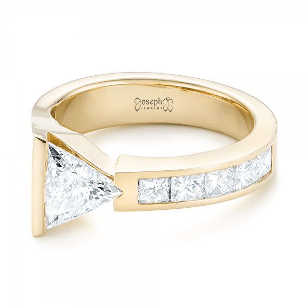 18k Yellow Gold 18k Yellow Gold Custom Diamond Engagement Ring - Flat View - 102884