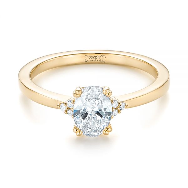 18k Yellow Gold 18k Yellow Gold Custom Diamond Engagement Ring - Flat View - 103212