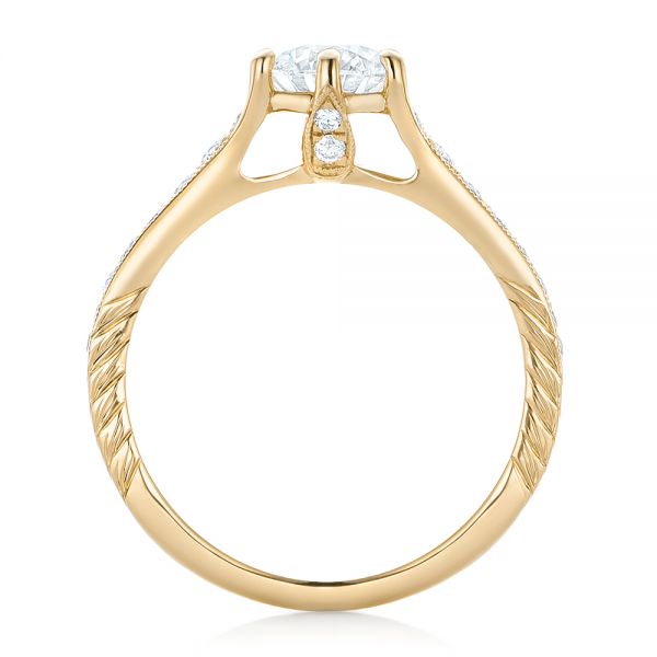18k Yellow Gold 18k Yellow Gold Custom Diamond Engagement Ring - Front View -  102380