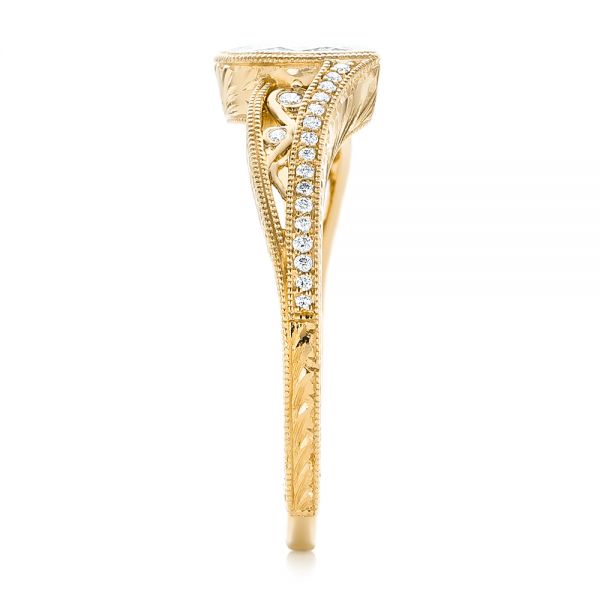 14k Yellow Gold 14k Yellow Gold Custom Diamond Engagement Ring - Side View - 102869