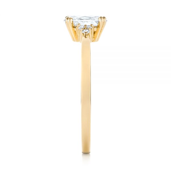 18k Yellow Gold 18k Yellow Gold Custom Diamond Engagement Ring - Side View - 103212