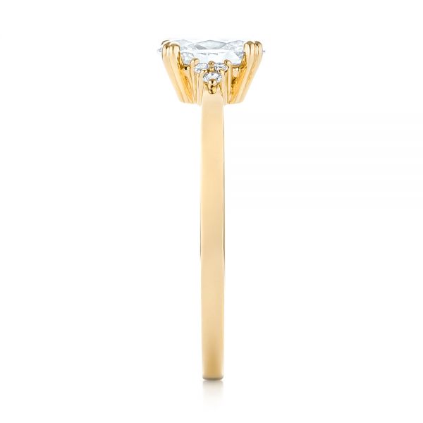 18k Yellow Gold 18k Yellow Gold Custom Diamond Engagement Ring - Side View -  103212