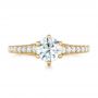 18k Yellow Gold 18k Yellow Gold Custom Diamond Engagement Ring - Top View -  102380 - Thumbnail