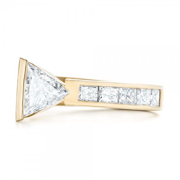 18k Yellow Gold 18k Yellow Gold Custom Diamond Engagement Ring - Top View - 102884