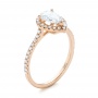 14k Rose Gold Custom Diamond Halo Engagement Ring - Three-Quarter View -  103549 - Thumbnail