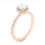 14k Rose Gold Custom Diamond Halo Engagement Ring - Three-Quarter View -  102693 - Thumbnail