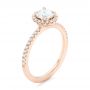 14k Rose Gold Custom Diamond Halo Engagement Ring - Three-Quarter View -  102693 - Thumbnail
