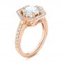 14k Rose Gold Custom Diamond Halo Engagement Ring - Three-Quarter View -  103489 - Thumbnail