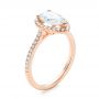 14k Rose Gold Custom Diamond Halo Engagement Ring - Three-Quarter View -  104264 - Thumbnail