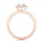 14k Rose Gold Custom Diamond Halo Engagement Ring - Front View -  102693 - Thumbnail