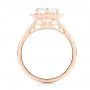 14k Rose Gold Custom Diamond Halo Engagement Ring - Front View -  102957 - Thumbnail