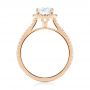 18k Rose Gold Custom Diamond Halo Engagement Ring - Front View -  103453 - Thumbnail