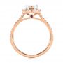14k Rose Gold Custom Diamond Halo Engagement Ring - Front View -  104264 - Thumbnail