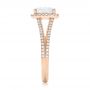 14k Rose Gold Custom Diamond Halo Engagement Ring - Side View -  102875 - Thumbnail