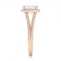 14k Rose Gold Custom Diamond Halo Engagement Ring - Side View -  102875 - Thumbnail