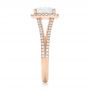 18k Rose Gold 18k Rose Gold Custom Diamond Halo Engagement Ring - Side View -  102875 - Thumbnail