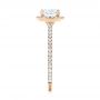 18k Rose Gold Custom Diamond Halo Engagement Ring - Side View -  103453 - Thumbnail