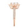 14k Rose Gold Custom Diamond Halo Engagement Ring - Side View -  103489 - Thumbnail